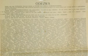 ODEZWA w sprawie pomnika dla Karola Marcinkowskiego, lista osób które dokonały wpłaty [śmietanka towarzyska przedwojennego Poznania i Wielkopolski]
