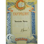 CENTRA Poznań DYPLOM za 10-letnią wierną, oddana pracę w Zakładach Przemysłowych Centra, Poznań 17.X.1936r.