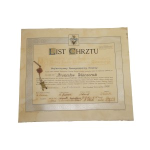 My z Bożey łaski uczniowe Gutenberga - LIST CHRZTU , wyzwolenia na drukarza, Poznań 1 stycznia 1929 roku