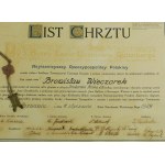 My z Bożey łaski uczniowe Gutenberga - LIST CHRZTU , wyzwolenia na drukarza, Poznań 1 stycznia 1929 roku