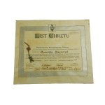 My z Bożey łaski uczniowe Gutenberga - LIST CHRZTU , wyzwolenia na drukarza, Poznań 1 stycznia 1929 roku