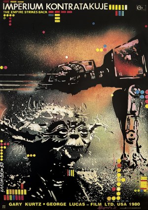 proj. Miroslaw LAKOMSKI (b. 1950), The Empire Counterattacks, design 1983, print - 2015. autographed poster.