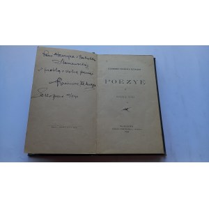 Poezye II Kazimierz Przerwa Tetmajer AUTOGRAF DEDYKACJA 1898 r. /m.