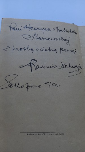 Poezye II Kazimierz Przerwa Tetmajer AUTOGRAPH DEDICATION 1898 /m.
