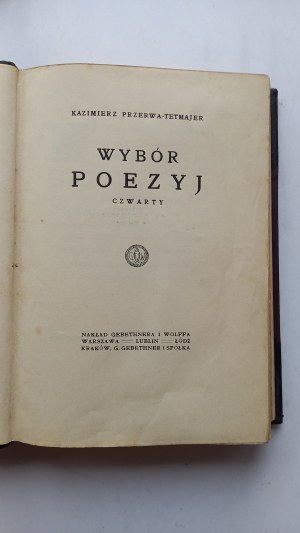 Selection of Poems by Przerwa-Tetmajer PÓŁSKÓREK 1918 /m.