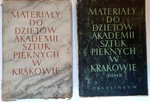 Materials for the history of the Academy of Fine Arts in Cracow vol. I + II Dutkiewicz