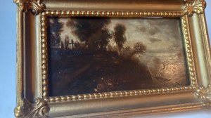 Landscape with crosses Author not identified miniature circa 1900.