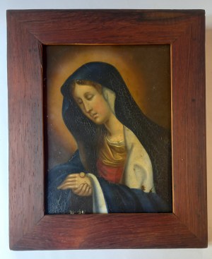 Mother of God oil / sheet metal 18th / 19th century.