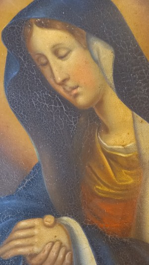 Mother of God oil / sheet metal 18th / 19th century.