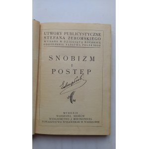 Snobizm i postęp Żeromski 1929 r. /m.