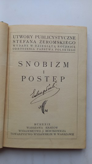 Snobbery and progress Żeromski 1929 /m.