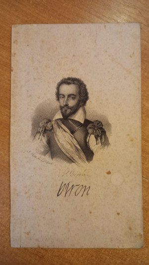 Lord Byron lithograph by Francois Delpech 19th century.