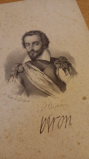 Lord Byron lithograph by Francois Delpech 19th century.