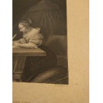 Dziewczyna pisząca listy miedzioryt Gerhard Terburg 1870 r