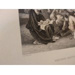 Narodzenie Chrystusa staloryt Poussin / W. French 1880 r.