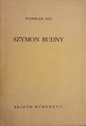 Szymon Budny Stanislaw Kot 1937.