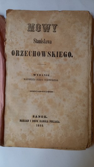 Speeches by Stanislaw Orzechowski 1855.