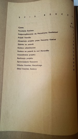 Capital Committee for the Construction of the Monument to Marshal Jozef Pilsudski in Warsaw communication first 1935.