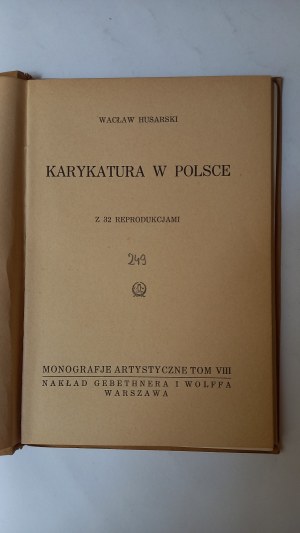 Caricature in Poland art monographs Wacław Husarski 1926.