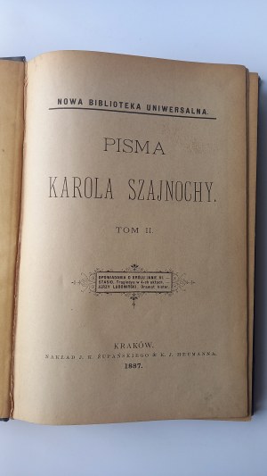 Writings of Karol Szajnocha vol. II 1887 SZAJNOCHA /m.