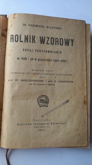 Rolnik wzorowy Miczyński Kazimierz 1921 r. /m.