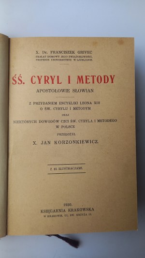 St. Cyril and Methodius Apostles of the Slavs transl. Jan Korzonkiewicz 1930 /m.