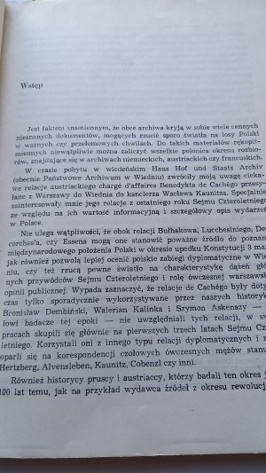 The last year of the Four-Year Sejm in the light of the letters of charge d'affaires Benedict de Cache Kocój /m