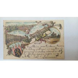 Lwów Pozdrowienia ze Lwowa litografia przed 1898 r.