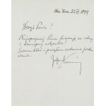 Julian Tuwim (1894 - 1953), Rękopis z autografem