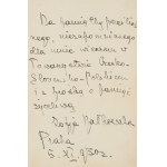 Zofia Nałkowska (1884 - 1954), Autograph Manuscript