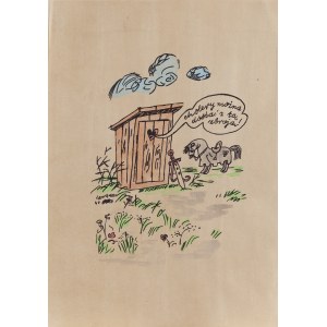 Zbigniew Lengren (1919 Tula, Russie - 2003 Varsovie), Vous pouvez attraper le choléra avec cette armure, illustration satirique, 1948