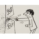 Bohdan Butenko (1931 Bydgoszcz - 2019 ), New love, satirical illustration
