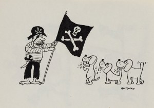Bohdan Butenko (1931 Bydgoszcz - 2019 ), Piraci, ilustracja satyryczna