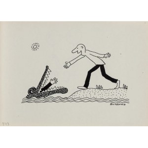 Bohdan Butenko (1931 Bydgoszcz - 2019 ), Pomocna dłoń, ilustracja satyryczna