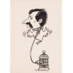 Jacek Fedorowicz (ur. 1937, Gdynia), Wałęsa na uwięzi, ilustracja satyryczna, 1982