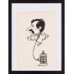 Jacek Fedorowicz (b. 1937, Gdynia), Walesa on a tether, satirical illustration, 1982