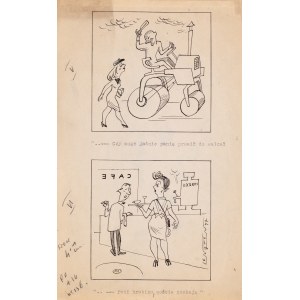 Zbigniew Lengren (1919 Tuła, Rosja - 2003 Warszawa), Dwie scenki, ilustracje satyryczne, 1947