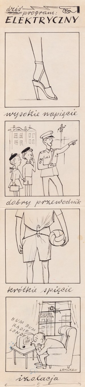 Zbigniew Lengren (1919 Tuła, Rosja - 2003 Warszawa), Program elektryczny, ilustracja satyryczna