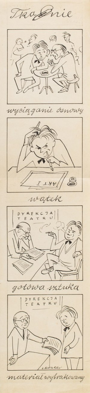 Zbigniew Lengren (1919 Tuła, Rosja - 2003 Warszawa), Tkanie, ilustracja satyryczna