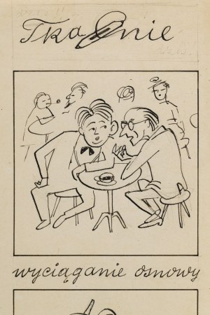 Zbigniew Lengren (1919 Tuła, Rosja - 2003 Warszawa), Tkanie, ilustracja satyryczna