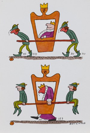 Bohdan Butenko (1931 Bydgoszcz - 2019 ), Lektyka, ilustracja satyryczna