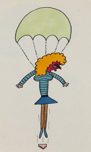 Bohdan Butenko (1931 Bydgoszcz - 2019 ), Spadochron, ilustracja satyryczna