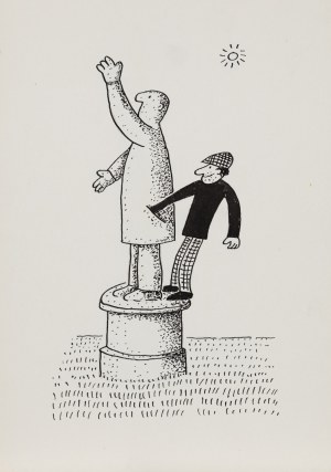 Bohdan Butenko (1931 Bydgoszcz - 2019 ), Pomnik, komplet ilustracji satyrycznych