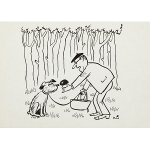 Gwidon Miklaszewski (1912 Berlin - 1999 Warszawa), - Szukaj, Lord, szukaj!!.., ilustracja satyryczna