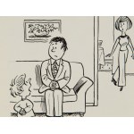 Gwidon Miklaszewski (1912 Berlin - 1999 Warszawa), - Dlaczego Pan tak często przychodzi do mojej siostry? Nie ma pan własnej?, ilustracja satyryczna