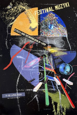 proj. Andrzej DUDZIŃSKI (1945 - 2023), Music Festival. Zone Other Sounds Lublin - Lviv, 2008. autographed poster.