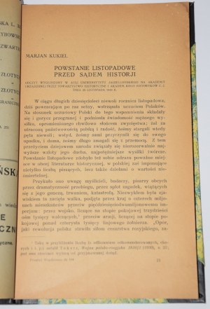 KUKIEL Marjan - The November Uprising before the court of history. 1930.