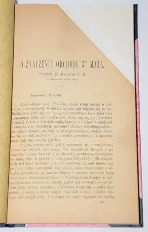 KALINKA Walerian - O významu oslav 3. května. Přednáška na lvovské radnici 1884.