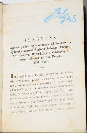 SYROKOMLA Władysław - Dwie koronacye Sasów, Augusta II i Augusta III królów polskich. Wilno 1854.