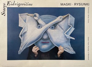 proj. Stasys EIDRIGEVICIUS (né en 1949), Masques - dessins, Galerie du Nouveau Théâtre de Varsovie, 1987